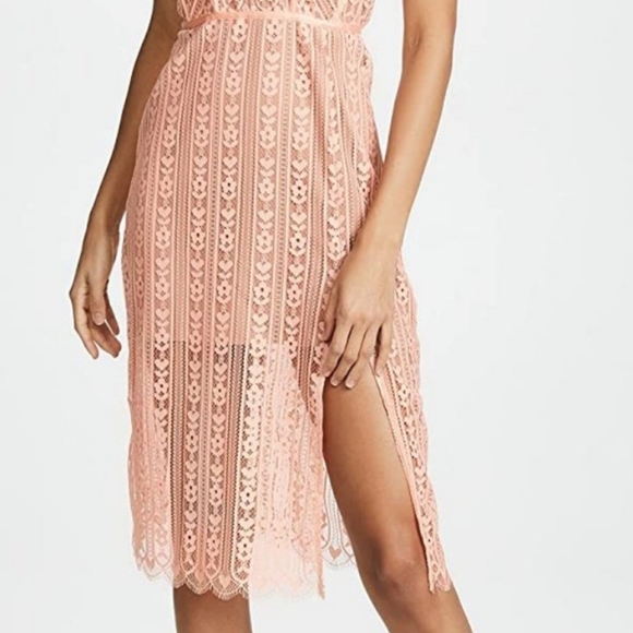 🍋For Love and Lemons Dakota Peach Lace Midi Dress - Picture 10 of 12